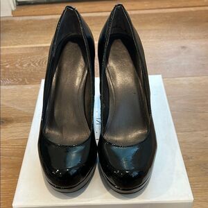 Calvin Klein Black Platform Patent Leather Pumps, Size 7.5